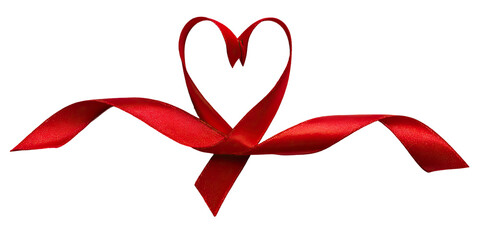 Red origami swan heart shape