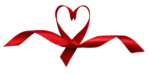 Red origami swan heart shape