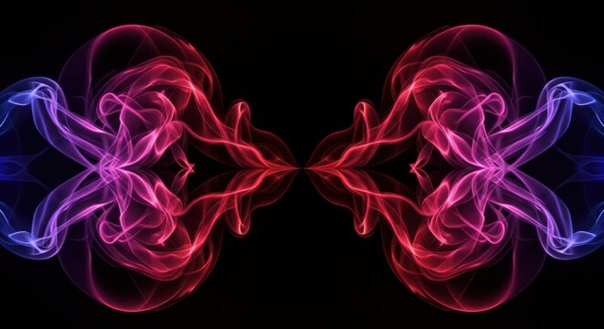 Abstract symmetrical smoke patterns