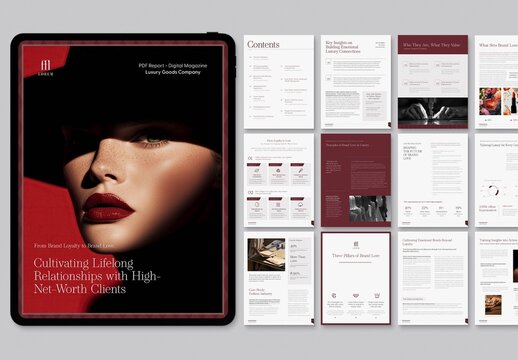 Digital Brochure & Ebook Template with Luxury Goods & Wealth Management Theme
