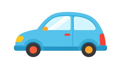 Simple blue cartoon car