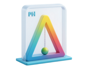 Dynamic 3D pH scale model showcasing scientific data with vibrant colors, perfect for education and design