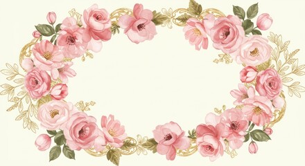 Floral oval frame