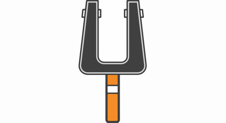 Stylized American Football Goalpost with Orange and White Stripes.