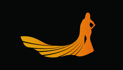 Fashion logo design, dress logo icon, women's clothing icon, dress icon for girls fashion, abstract beauty women's dress fashion logo design illustration