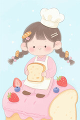 Hand-drawn cartoon trendy girls, cute and beautiful girl illustrations, comic style girls, exquisite vector illustrations