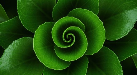 Obraz premium Spiraling Green Leaves