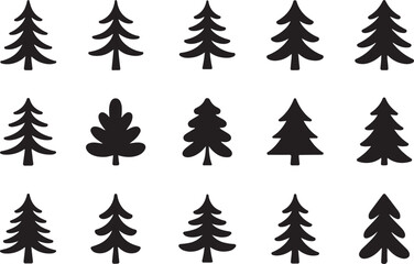 Obraz premium chritmas tree silhouettes