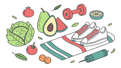 Healthy life style cartoon art vector