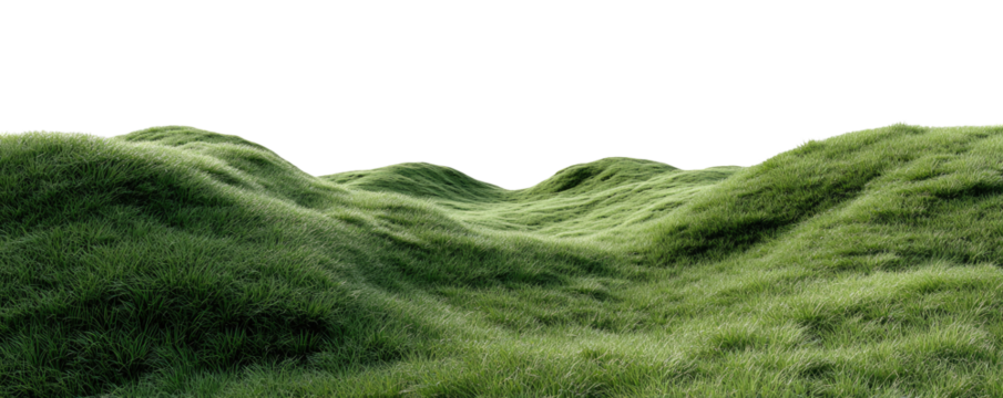Rolling green hills of grass