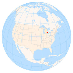Location Map of Pontiac (Michigan) in the United States