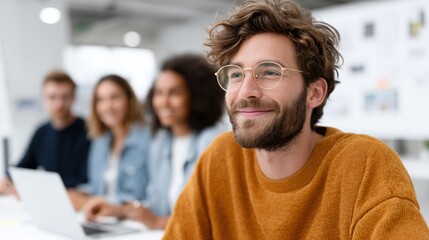 Professional team collaboration in modern office environment with diverse colleagues engaging in strategic planning and innovative discussions for success