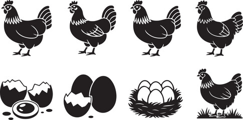 Naklejka premium Hen and chicken