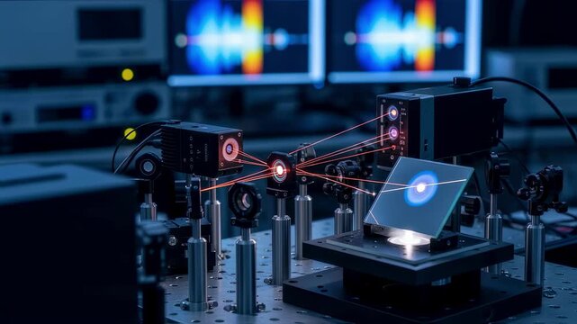 Interferometer configured for phaseshifting technique to enhance sensitivity in mirror surface topology mapping.