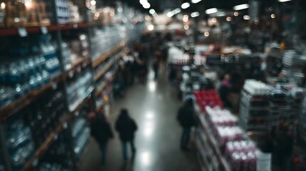 Bustling wholesale store with customers shopping in bulk