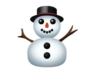 Classic snowman made from two large snowballs icon with snowflake