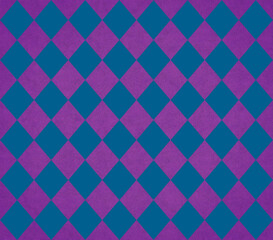 Vintage colorful blue and purple argyle seamless pattern . Sparkling pointillism texture . 