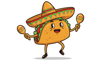 A fun cartoon chicken character with a red sombrero, perfect for a cute animal illustration