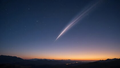 Fototapeta premium Night sky comet photography wallpaper background space astronomy landscape