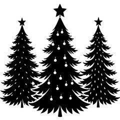 Fototapeta premium Set Of Silhouette Christmas Tree, Silhouette Christmas Tree Set, Silhouette Christmas Tree Vector, Silhouette Christmas Tree Vector, Christmas Tree Silhouette Vector