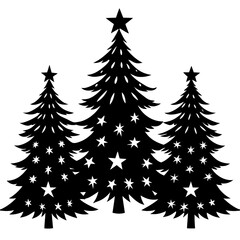 Set Of Silhouette Christmas Tree, Silhouette Christmas Tree Set, Silhouette Christmas Tree Vector, Silhouette Christmas Tree Vector, Christmas Tree Silhouette Vector