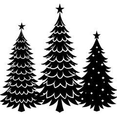 Obraz premium Set Of Silhouette Christmas Tree, Silhouette Christmas Tree Set, Silhouette Christmas Tree Vector, Silhouette Christmas Tree Vector, Christmas Tree Silhouette Vector 