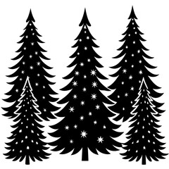 Fototapeta premium Set Of Silhouette Christmas Tree, Silhouette Christmas Tree Set, Silhouette Christmas Tree Vector, Silhouette Christmas Tree Vector, Christmas Tree Silhouette Vector 