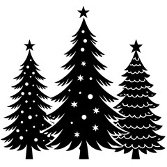 Obraz premium Set Of Silhouette Christmas Tree, Silhouette Christmas Tree Set, Silhouette Christmas Tree Vector, Silhouette Christmas Tree Vector, Christmas Tree Silhouette Vector 