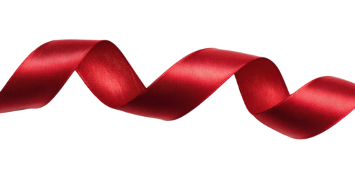 Red ribbon in a swirling pattern