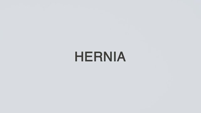 Hernia concept word hand holding stethoscope on white background for abdominal monitoring, diagnosis, treatment, prevention, wellness, and hernia awareness