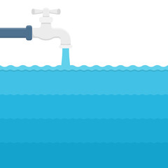 Obraz na płótnie Canvas Infographic template with tap and four elements with numbers and text, water infographics