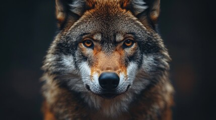 Majestic Gray Wolf Portrait: A Close Encounter with Nature's Apex Predator