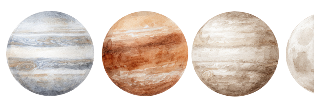 Watercolor Planets (4)