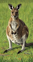 Fototapeta premium Kangaroo in grassy field