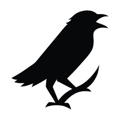 Raven Silhouette Vector – Black Crow Bird Clipart