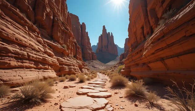 Red rock canyon scenic landscape photography desert hiking trail adventure