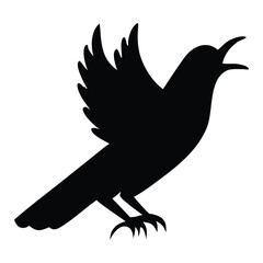 Bird Silhouette Vector | Flying Crow, Raven, Blackbird Icon Design