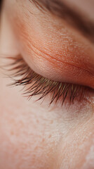 Fototapeta premium Close-Up of Eye with Long Lashes and Soft Makeup 