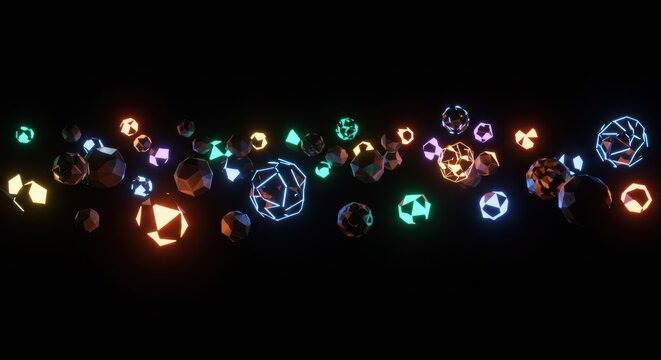 Abstract 3D geometric shapes