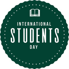 International students day celebration with stylized text and emblem