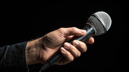 hand holding microphone