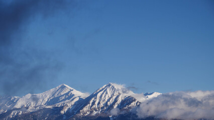 The peaks of Grande Autane and Petite Autane in the French Alps