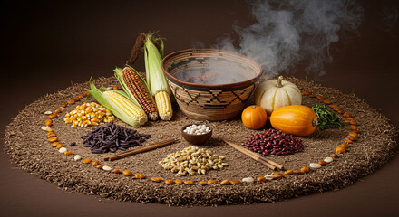 Indigenous Cuisine Photography Featuring Authentic Hand-Woven Basket Technique