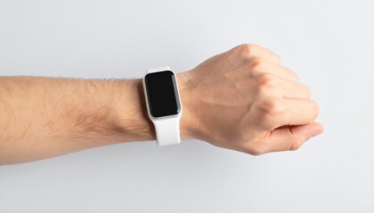 Obraz premium Modern Smartwatch on a Man's Wrist Minimalist Design.