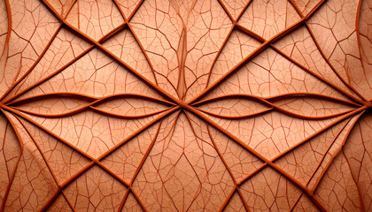 Abstract Geometric Leaf Texture Pattern in Brown and Orange Hues