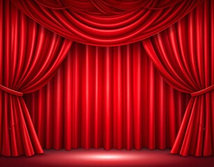 Red theater stage curtains