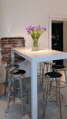 Cafe high table with bar stools