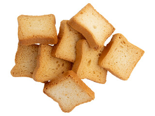 mini toast isolated on white