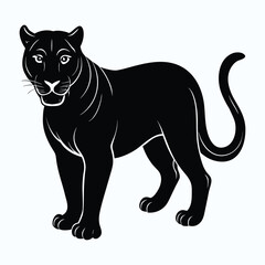 Obraz premium Majestic big cat silhouette in a powerful stance vector art