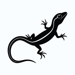 Naklejka premium Brown anole reptile animal silhouette design